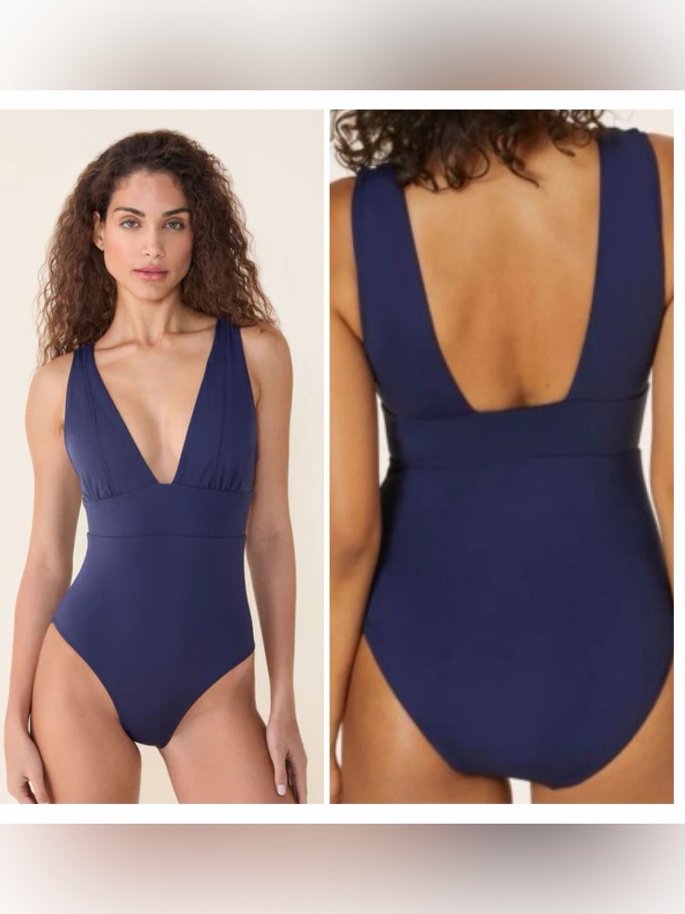 Andie Mykonos One Piece Swimsuit Navy Blue